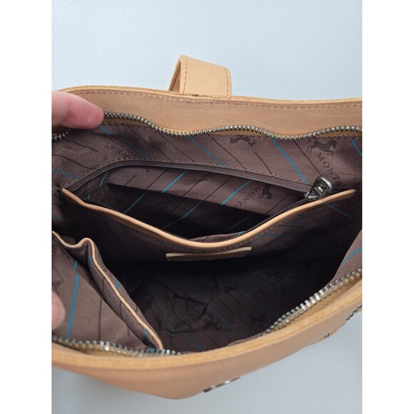 NEW-MWL-G001 Montana West Leather Concealed Carry Hobo/Crossbody Tan 2 Straps - Picture 7 of 12